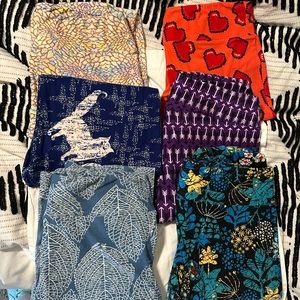 6-Pair Lularoe “Vibrant Color” Legging Bundle. Size TC.